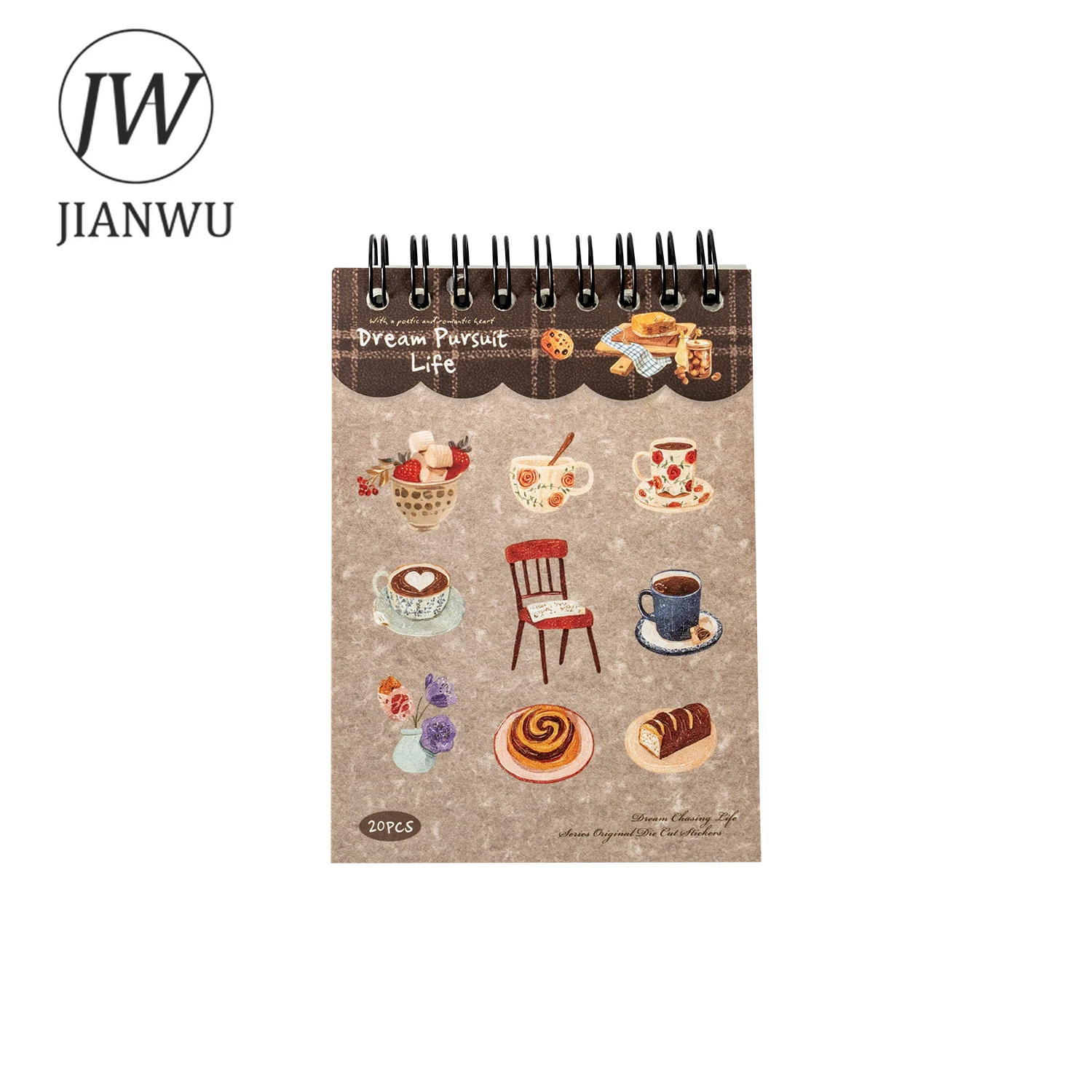 JIANWU Dream Pursuit Life Series Vintage Flower Character Landscape Material Collage PET Sticker Creative Journal Stationery view 6