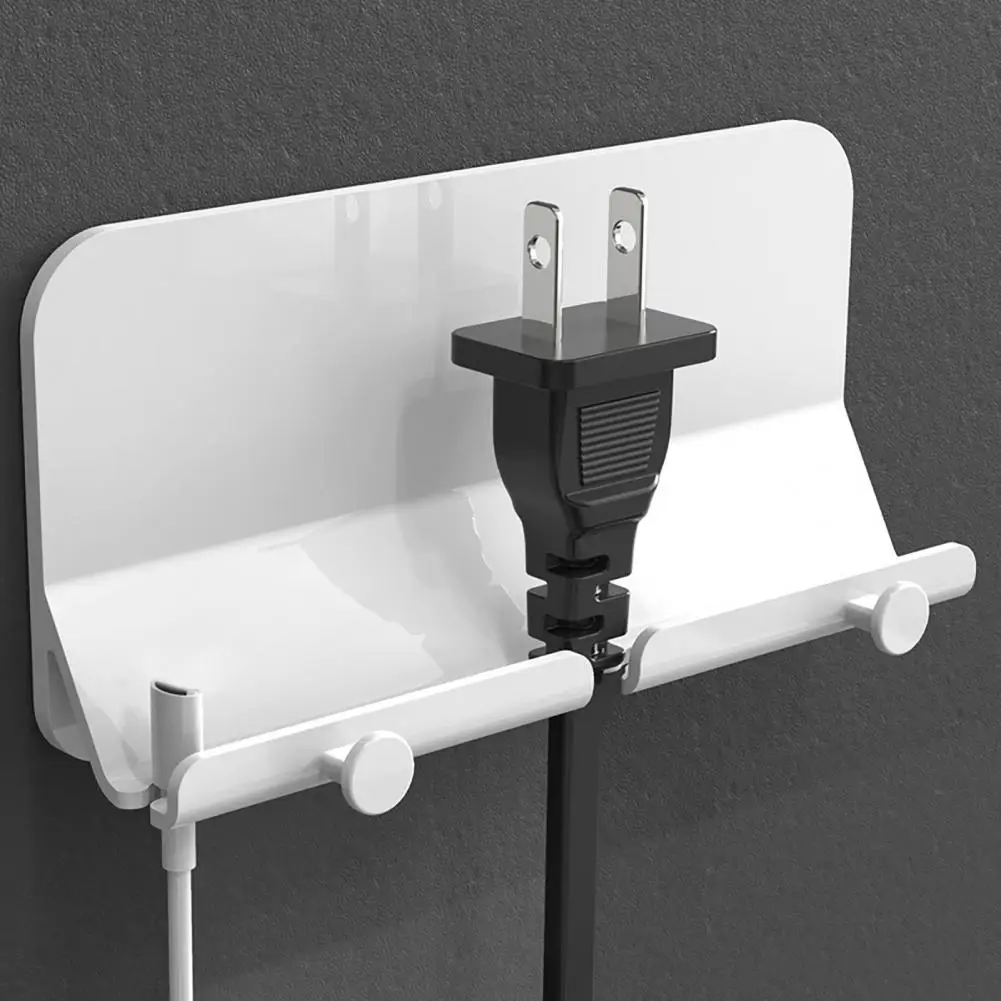 Storage Rack Multi-purpose Strong Adhesiveness Wall Mounted Phone Storage Stand with Dual Hanger Household Accessories