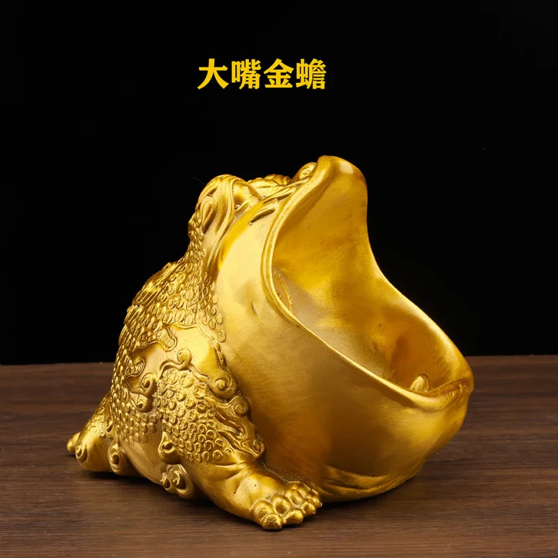 Pure Copper Treasure-Swallowing , Three-Legged Golden Toad, Wealth-Attracting Storage Ornament For Living Room, Offic