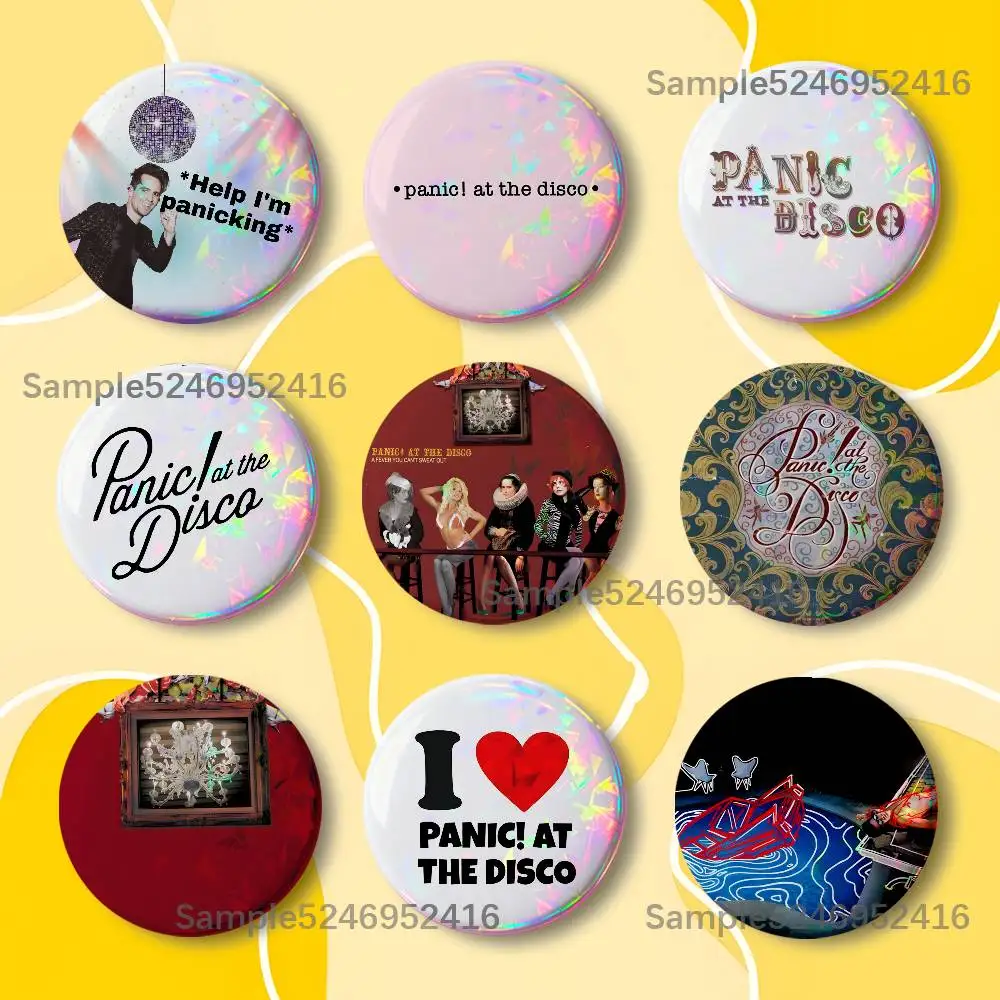 P-Panic At The Disco 25/32/44/58/75mm Round Creative Tinplate Figure Icon Badge Handmade Brooches Backpack Clothes Decoration