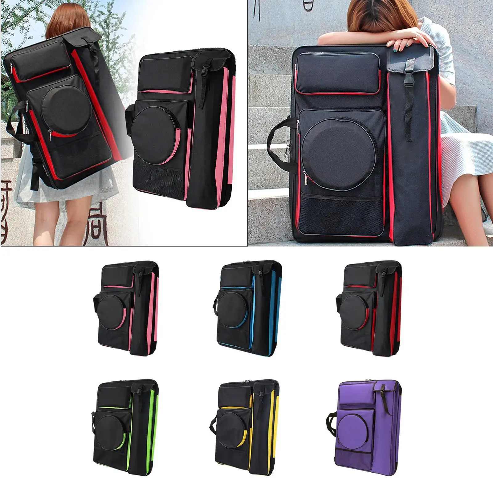 

Oxford Cloth Artist Backpack A4 Art Case Painting Board Carrying Bag for Travel Artwork Craft Supplies Accessories Poster Board