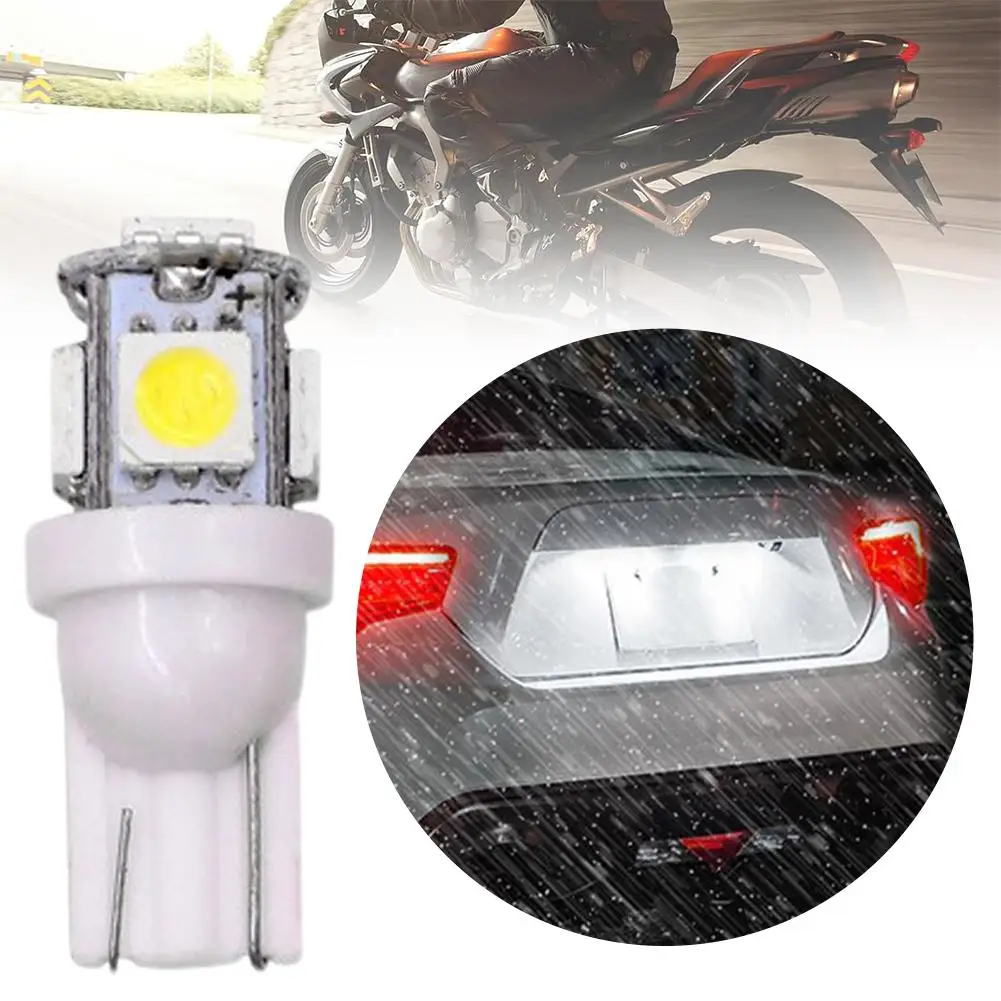 1PCS T10 5W5 W5W LED Bulb 5050 5SMD 12V Car Reading Motorcycle Interior License Wedge Dome Plate Light light Lamps Trunk Si Z3I0