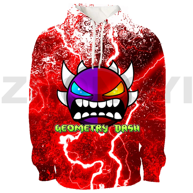 

Angry Geometry Dash Hoodies Women Coat Fashion Long Sleeve Sweatshirts Pullovers Streetwear Jacket Cosplay Costume Men Clothing