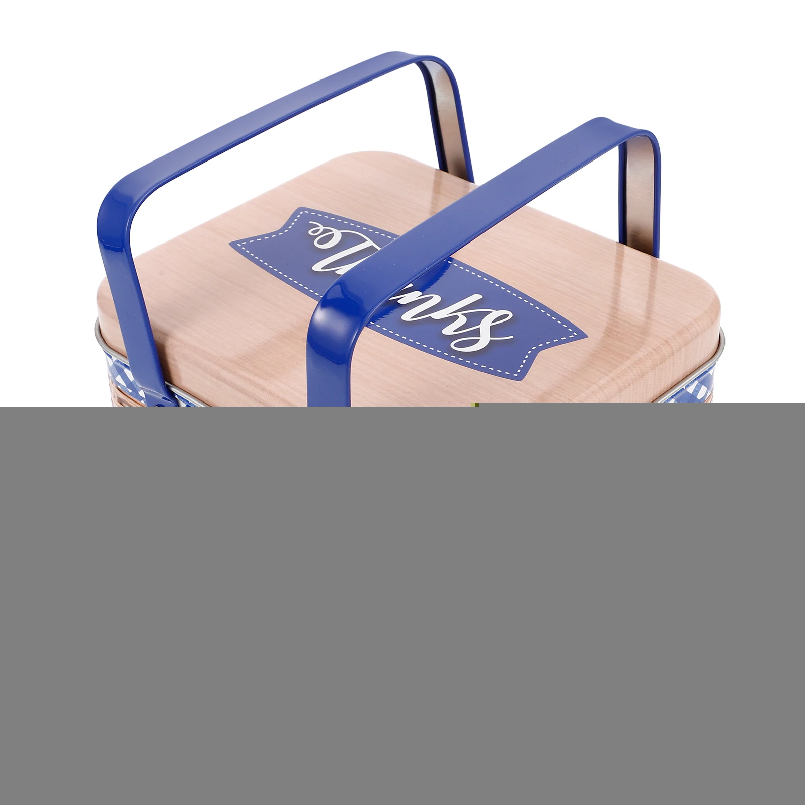

Cookie Box Imitation Rattan Rectangle Metal Cookie Tin Airtight Storage Tin for Snacks Candy Portable Reusable Metal Container