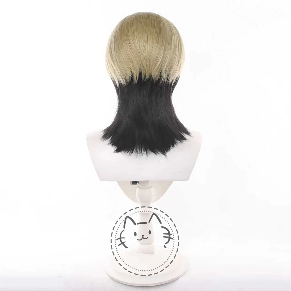 Anime GACHI AKUTA Zanka Nijiku Cosplay Wig Heat Resistant Synthetic Wig Men Earrings Bracelet Halloween Party Carnival Props