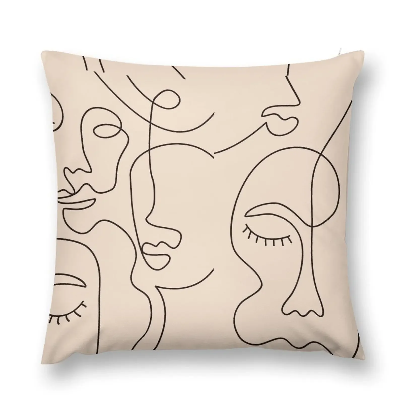 

Abstract Faces Throw Pillow pillow cover luxury Anime pillow