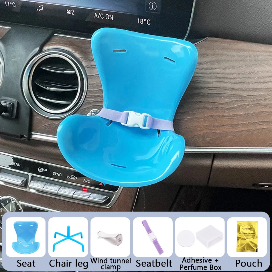 Miniasiento De Coche Para Muñecas Labubu De 15-17 Cm, Con Clip De Ventilación Y Cinturón, Adorno Divertido Para El Salpicadero