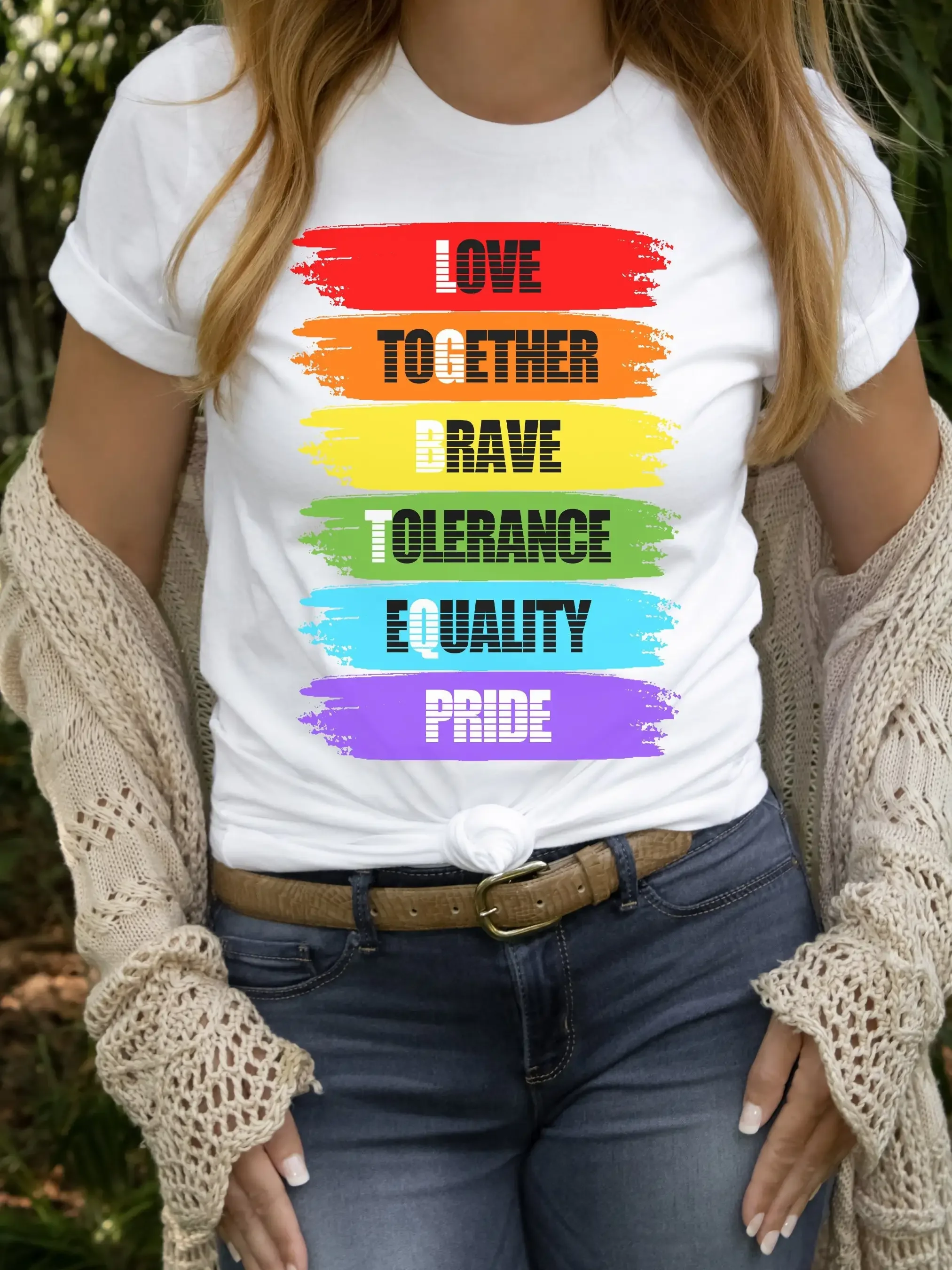Pride T Shirt LGBTQ Equal Rights Gay Be Kind LGBT Equality Love Together Brave Tolerance