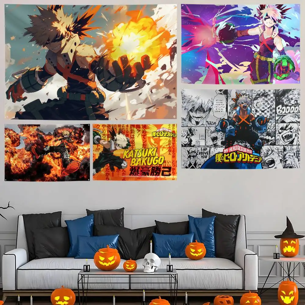 My Hero Academy Bakugou Katsuki American Flag Custom Flags Wall Hanging Tapestry Outdoor Decorative flag Background Blanket