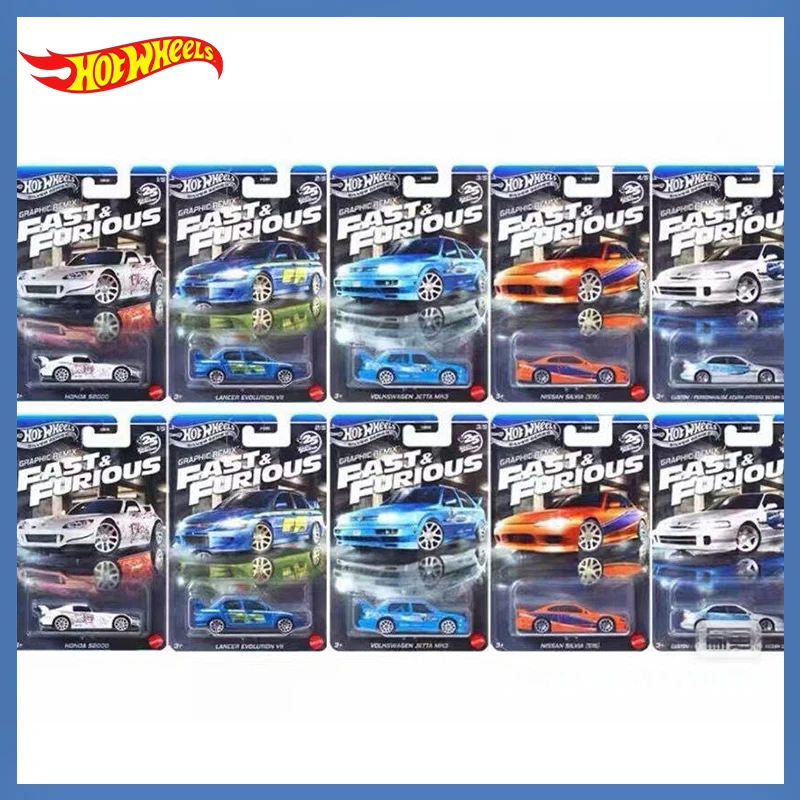 

Genuine Hot Wheels Car Fast & Furious Graphic Remix Boys Toys 1:64 In Stock Diecast Nissan Silvia Acura Integra Honda Xmas Gifts