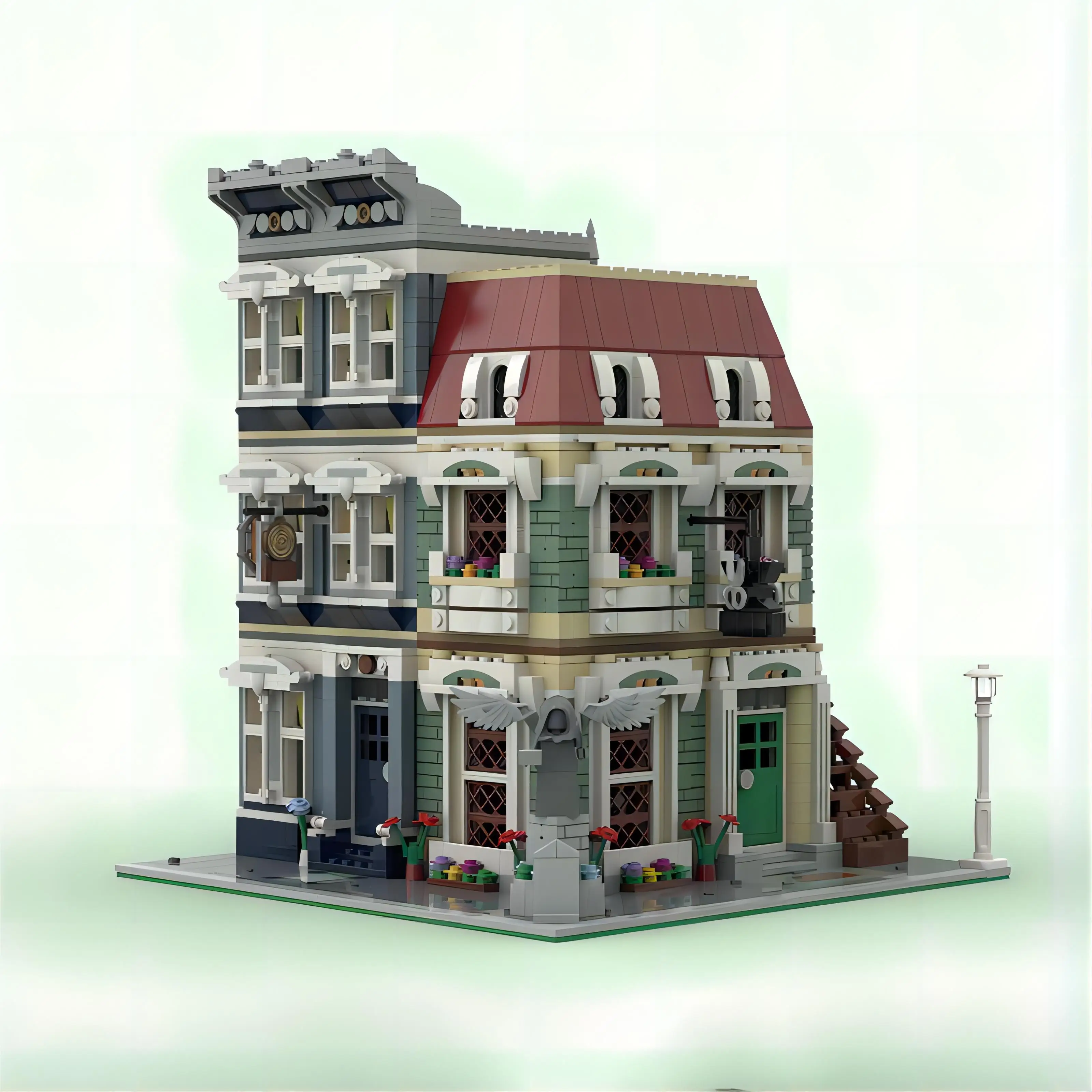 MOC-77084 Street View Series Corner Shop Modular Building Assembling Building Block Toy Ornament