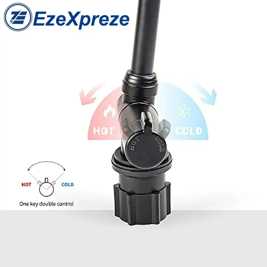 Imagem -06 - Torneira Dobrável rv para Cozinha e Banheiro Giratória de 360 Graus Água Quente e Fria Preto Fosco