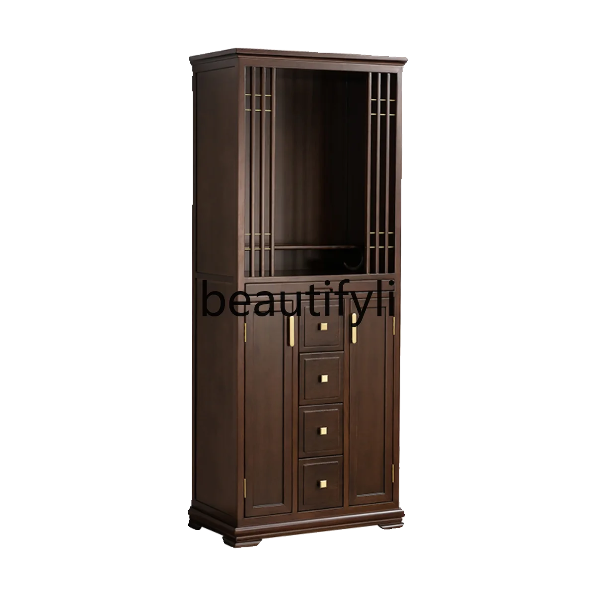 

Household Modern Light Luxury God of Wealth Solid Wood Vertical High Cabinet