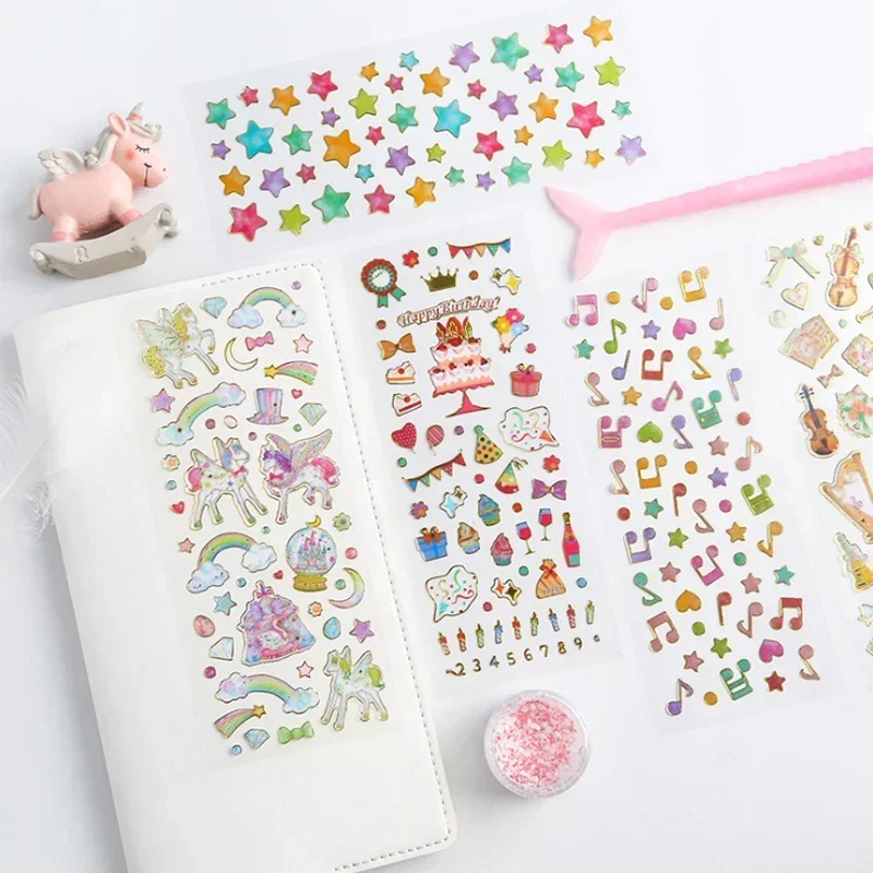 Gold Foil Transparent Stickers 10 Elegant Designs 1Pc  Shiny Decor for Journals Cards Glass Crafts
