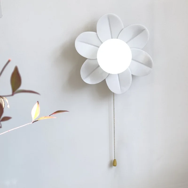 Creativity Cream Flower Wall Lamps Hallway Bedroom Balcony Porch Living Room Ceiling Wall Glass Lights Indoor LED Decor Sconces