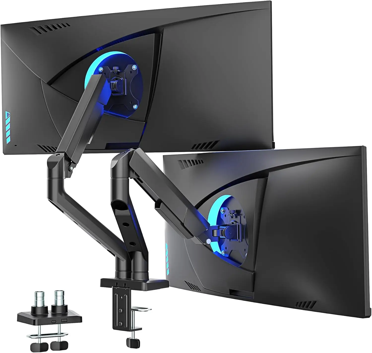 Dual Monitor Mount for 17-35 Inch Screens, Heavy Duty Adjustable Desk Stand with VESA 75x75/100x100mm, Black