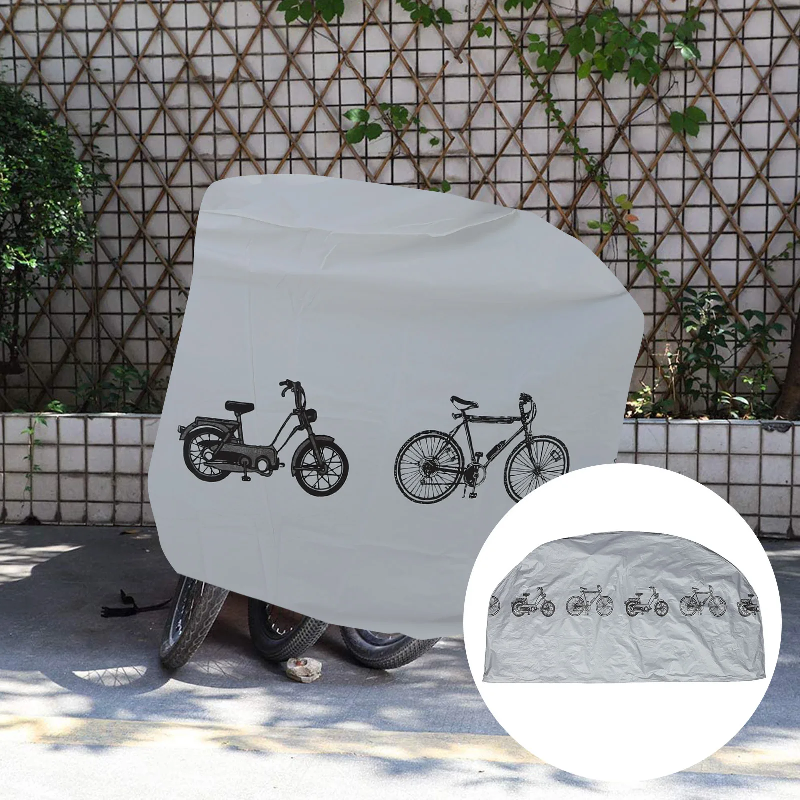 غطاء حماية للدراجة الرمادية مقاوم للغبار للدراجات النارية في الهواء الطلق مقاوم للماء ومقاوم للاهتراء وواقي الدراجة المحمول #5