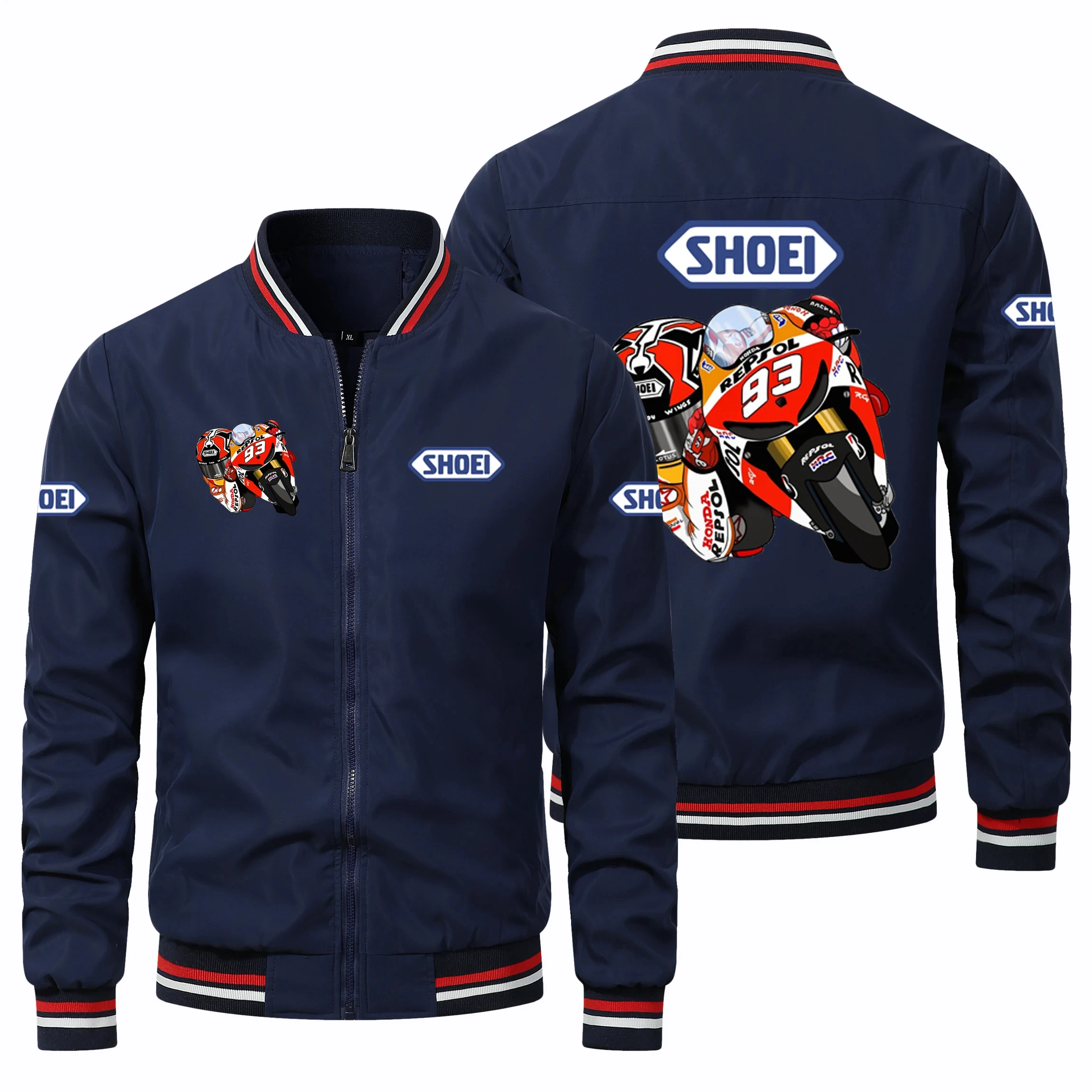 

2024High end fashion hot selling SHOEI Motorcycle Racing Marquez 93 motorcycle men's casual oversized cycling jacket