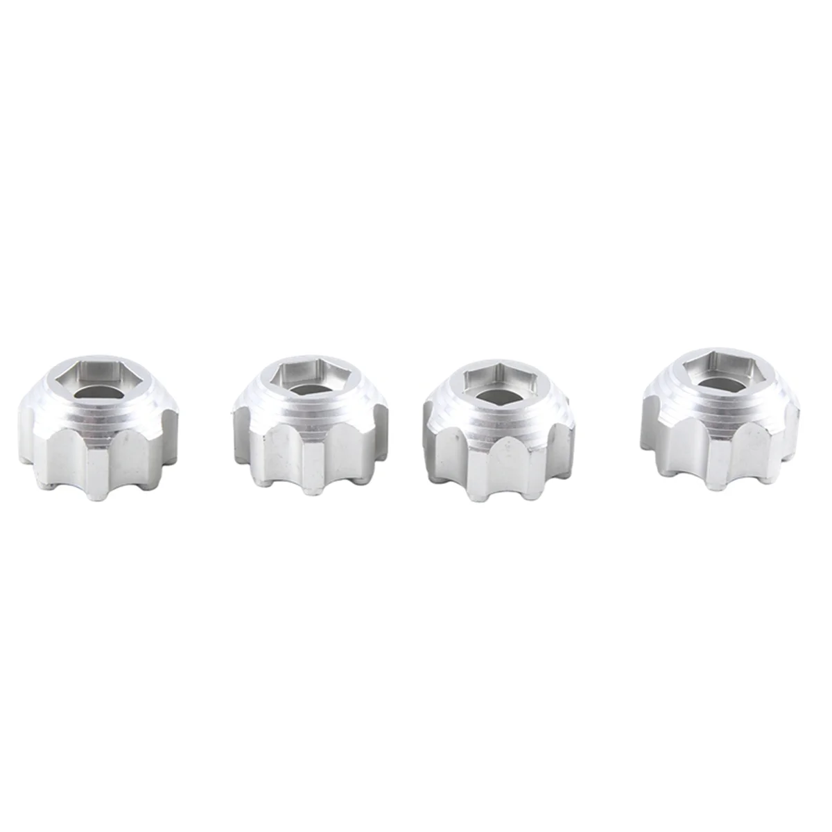 4Pcs Alloy Wheel Adapter 3.8 Inch Wheel Adapter for PL ProLine 3.8 Inch 8x32 to 17mm Wheel Silver