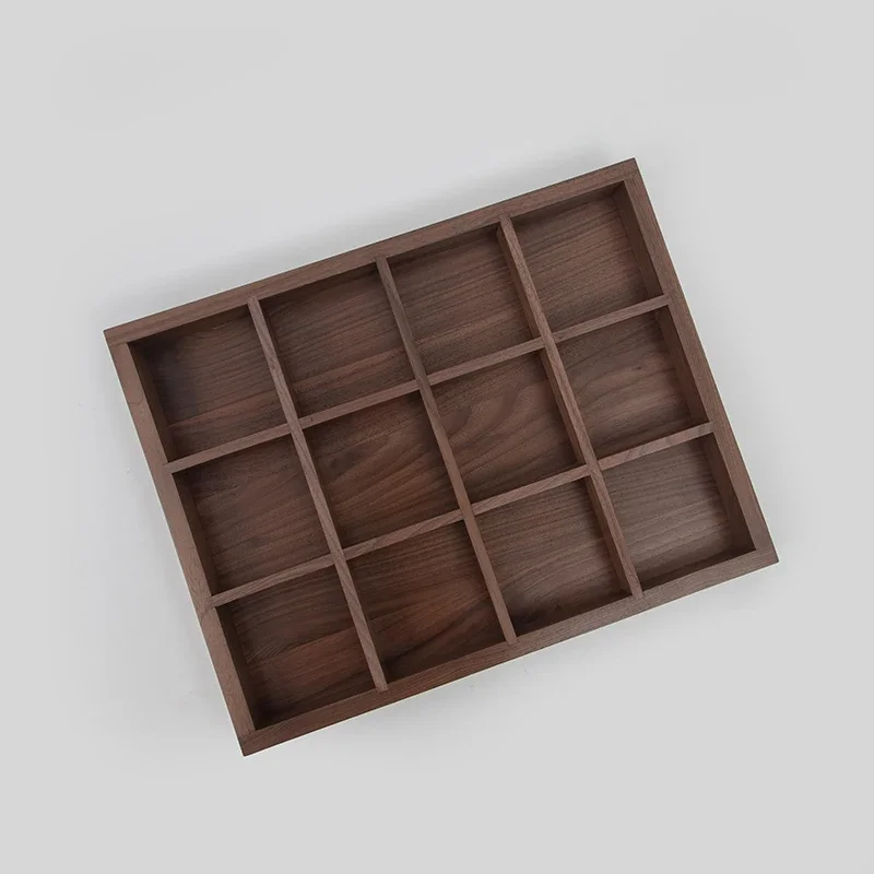 Black Walnut Storage Box Classification Storage Tray Mortise Tenon Craftsmanship Dried Fruit Platter Living Room Desktop Decor