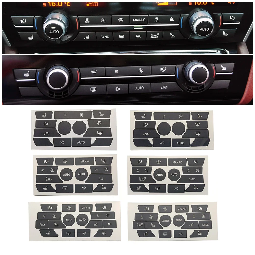 

For BMW 5 5GT 6 7 Series X5 X6 F01 F02 F06 F07 F10 F11 F12 F13 F15 F16 F18 Car Air Climate AC Switch Button Repair Decal Sticker
