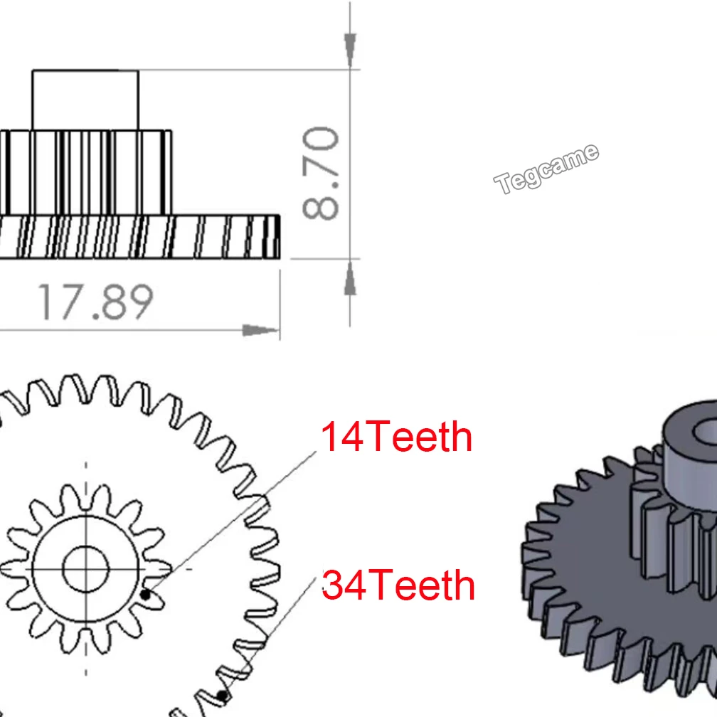 1/2/10Pieces Cassette Deck Gear for Tascam 112MK2 122MK2 122MK3 14+34 Teeth in 1 Dropshipping