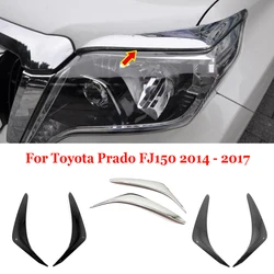 For Toyota Prado 150 FJ 150 Car Headlight Eyebrow Patch Headlight Decorative Strip Cover Trim External Accessories 2014 - 2017