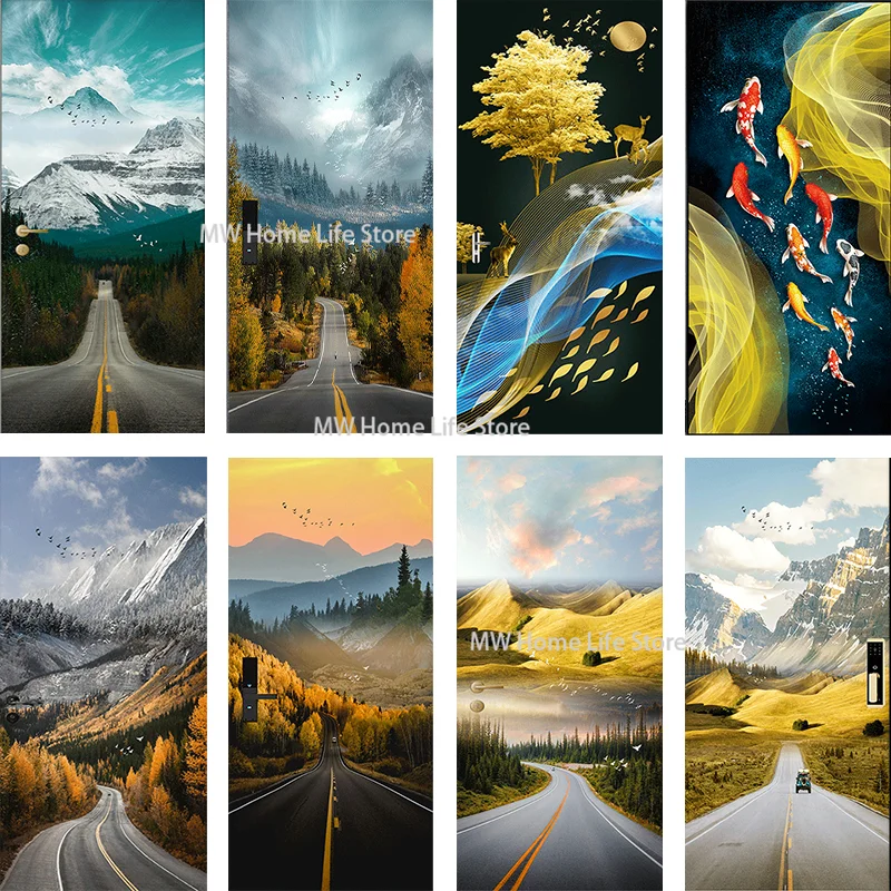 

Journey Landscape Series Door Stickers Sunshine Mountain Wallpaper Bedroom Bathroom Home Design Door Stickers Wallpaper