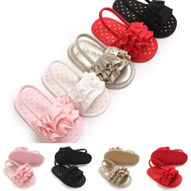

Cute 0-18 Month Baby Girl Breathable Non Slip Fabric Sole Summer Sandals Suitable For Newborns Lightweight Non Slip Comfort