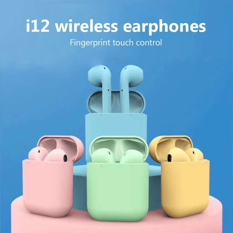 I12 New 5.0 Bluetooth Earphones Sports Noise Cancelling HIFI Stereo Wireless Headphones Touch Headset for Xiaomi Samsung Iphone