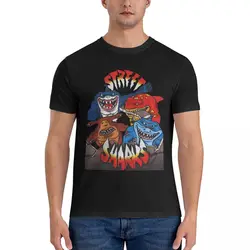 Novelty Street Sharks Grouop T-Shirt for Men Crew Neck Pure Cotton T Shirt Street Sharks Short Sleeve Tees Unique Tops