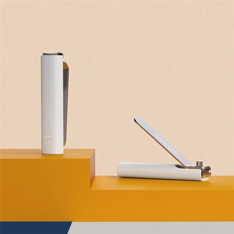 ABFU-cortador de uñas antisalpicaduras de acero inoxidable, recortador de pedicura portátil, lima de uñas instorable incisiva con carcasa