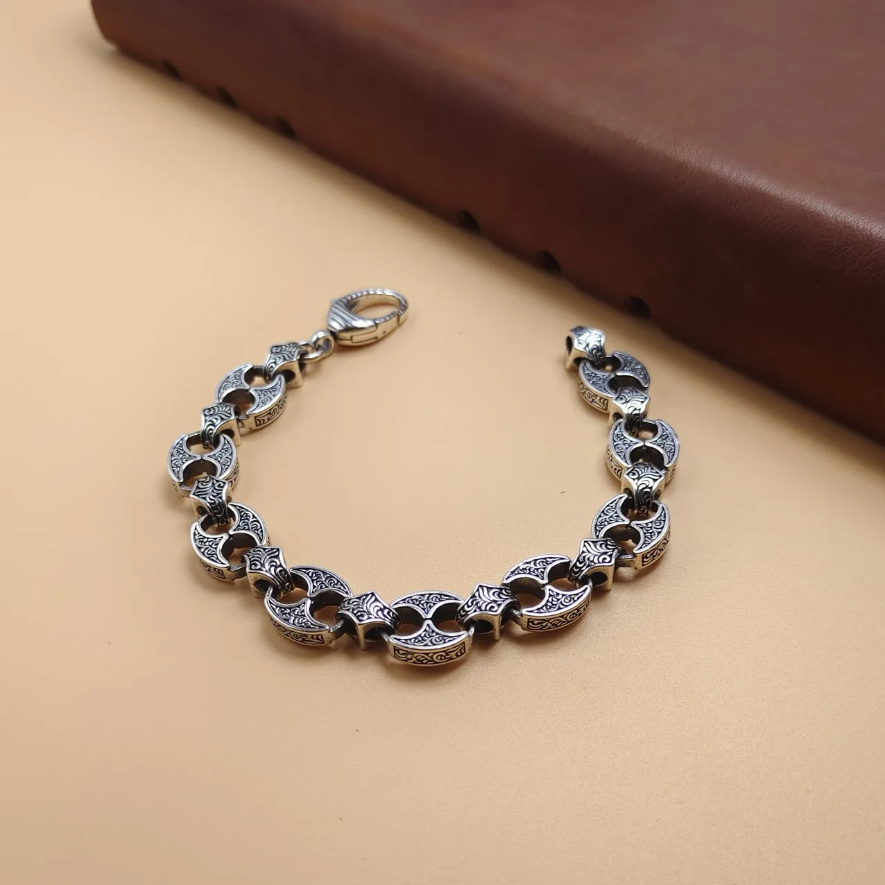 Silver jewelry Tang grass chain bracelet hip-hop hopfashion style s925 pure silver fashion style pig nose bracelet for men and w