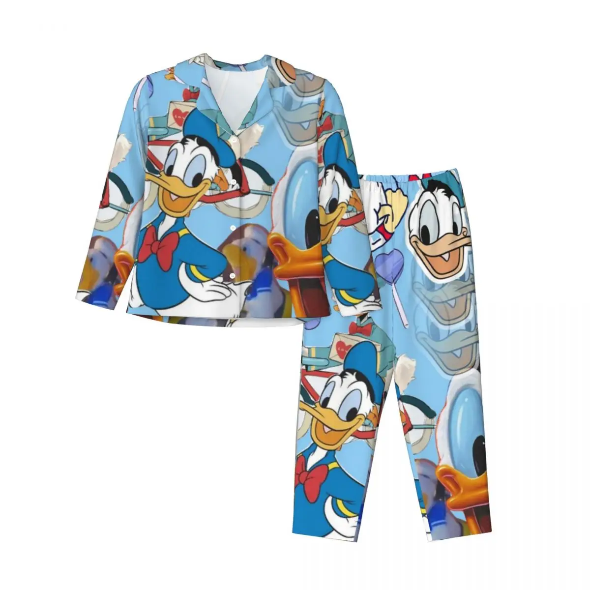 Disney Donald Duck pigiama donna 2 pezzi Set Loungewear pigiama pour femme