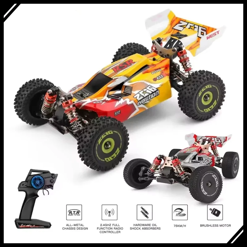 

WLtoys 1:14 Brushless 75KM/H or 60KM/H RC Racing Car 4WD High Speed Alloy Off-Road Electric Remote Control Vehicle Gift for Kids