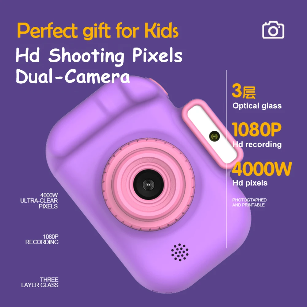 High-Definition 4000W Front Rear Dual-camera 2 Inch 1080P HD IPS Screen Digital Take Record Photos Birthday Gifts