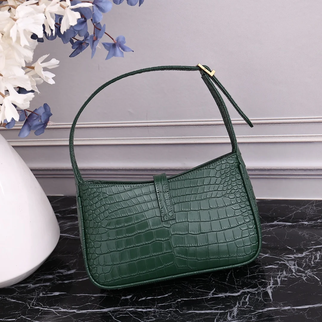 

High quality handbag for women luxury Crocodile leather designer small hobo shoulder bag hook closure clutch with box