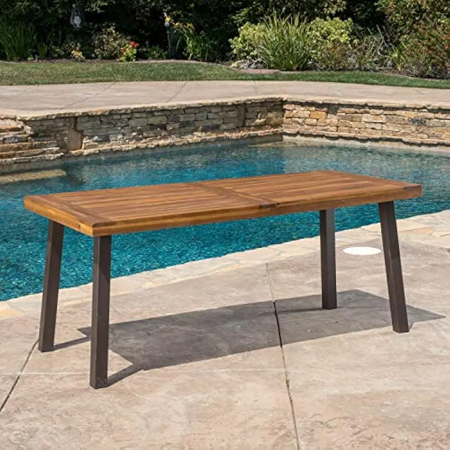 

298192 Spanish Bay Acacia Wood Outdoor Dining Table | Perfect for Patio | with Teak Finis, Brown