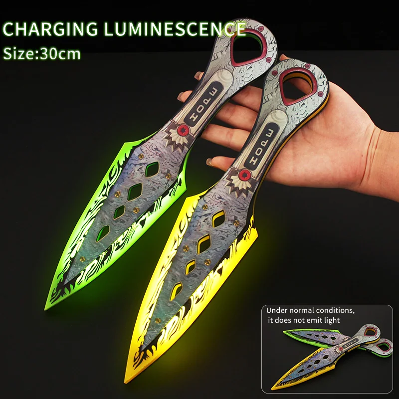 30cm Apex Legends Heirloom Wraith Kunai modello di arma luminosa Acrylica Charge Glow Cosplay Anime Figures Collection Toy for Boy