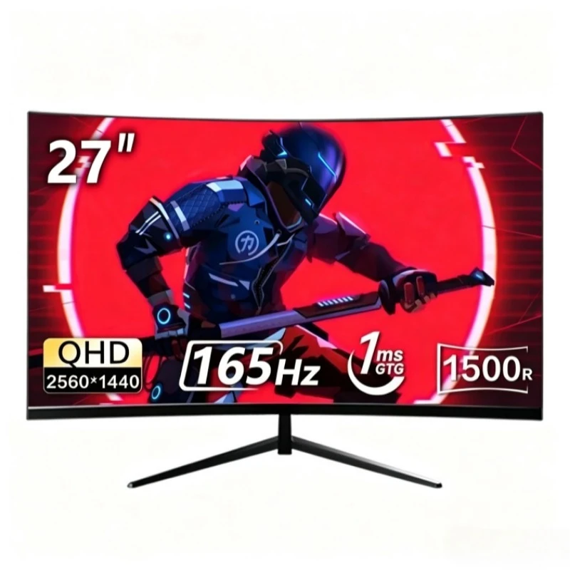 27 inch high definition curved screen high brush gaming display  desktop computer monitor