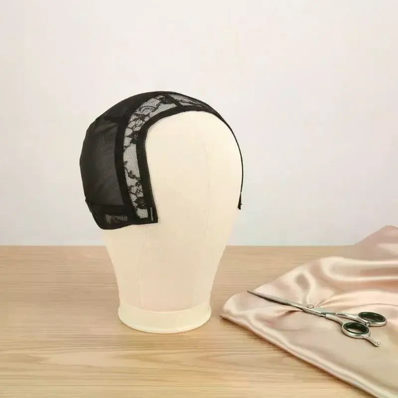 Black 2*4 2*6 4*4 5*5 13*4inch Wig Making Cap Invisible Lace Edge Adjustable Lace Wig Cap With Drawstring With Silicone Wig Caps