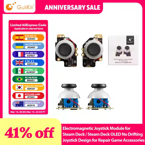 Gulikit Electromagnetic Joystick Module for Steam Deck / Steam Deck OLED No Drifting Joystick Design for Repair Game Accessories