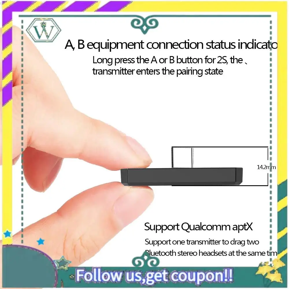 NEW Type-C CSR5.0 Bluetooth 5.0 Audio Adapter Wireless Transmitter For PS4 Switch