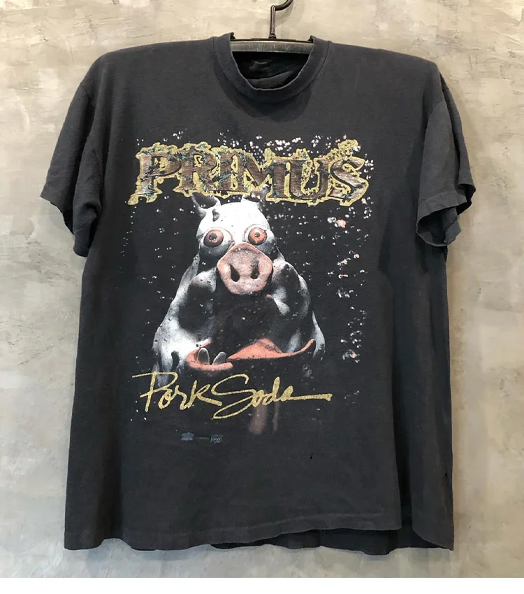 

2025 New Primus's Alternative Rock Band's Pork Soda Album Cover Vintage Men's and Women's Short-sleeved T-shirt Trendy