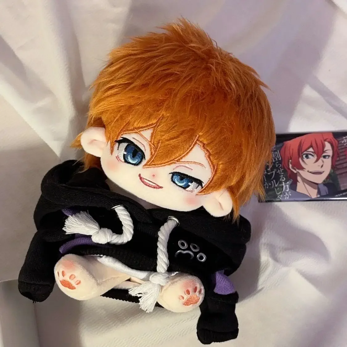 

20 см аниме-атрибут Nakahara Chuuya, милая улыбка для мальчика, плюшевая кукла, наряд, одежда, мягкие игрушки, фигурки, подарок на день рождения