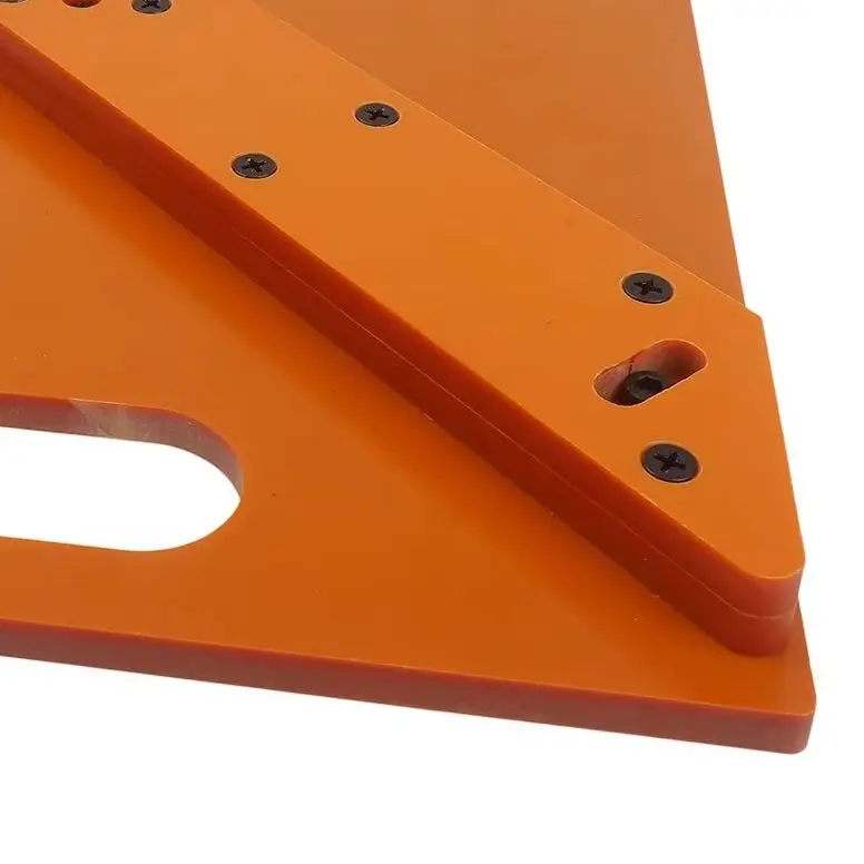 Orange Bakelite Table Saw Bottom Plate Frame 45 90 Degree Cutting Guide Tool For Decorative Thread And Door Window Frame Install