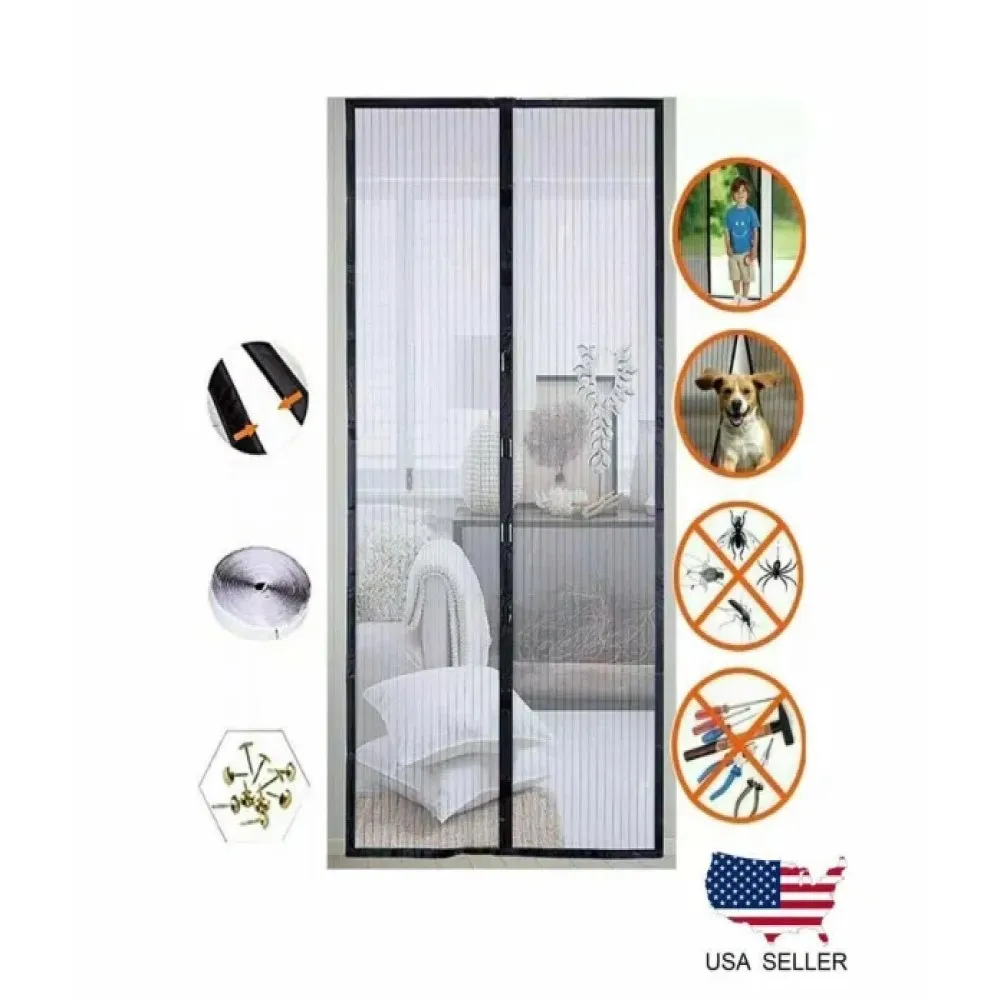 Magnetic Screen Door Retractable Mesh Net Pet Patio Hands Free Mosquito Magic