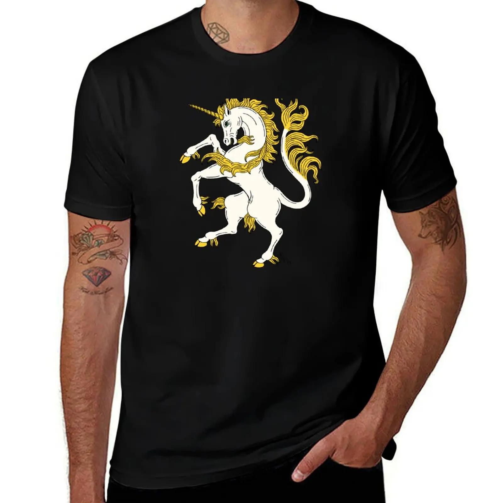 Unicorn Rampant T-Shirt Abstract Pattern Print Top T-Shirt