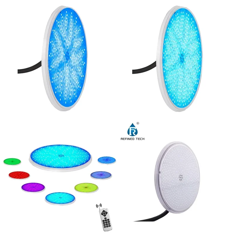Refined Resin Filled Underwater Bulb Anti-UV Plastic RGB Lighting 24W IP68 LED Swimming Pool Light for Fountain