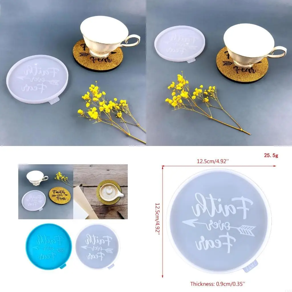 

Round Drop Mold Diy Faith Overcomes Fear Silicone Mold